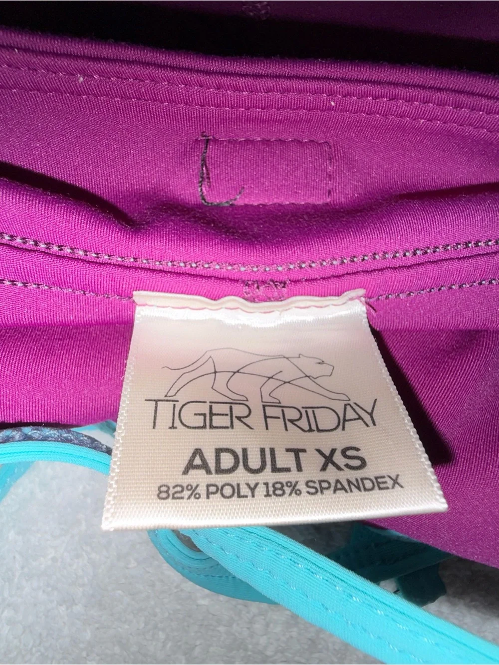 Tiger Friday Maroon & Blue Biketard Size Adult X-Small